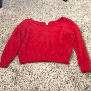 Victoria secret red off the shoulder sweater